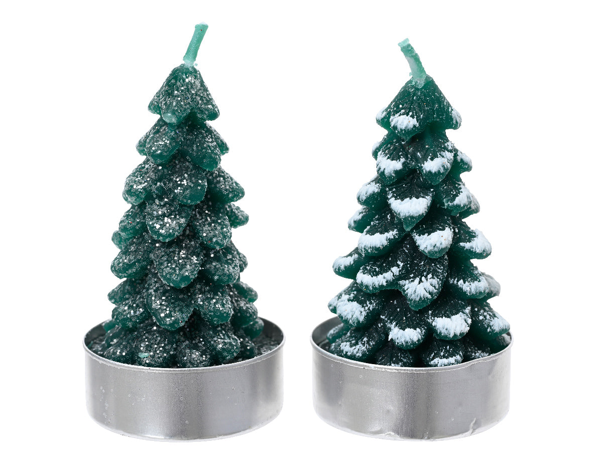Box 4 candele a forma di albero altezza 7cm Kaemingk Box 4 candele a forma di albero altezza 7cm Kaemingk